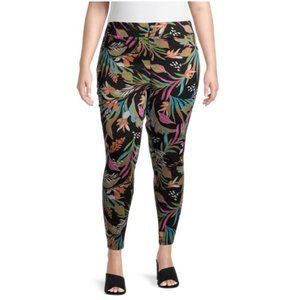 Terra & Sky Women's Plus Size Tropical Jeggings